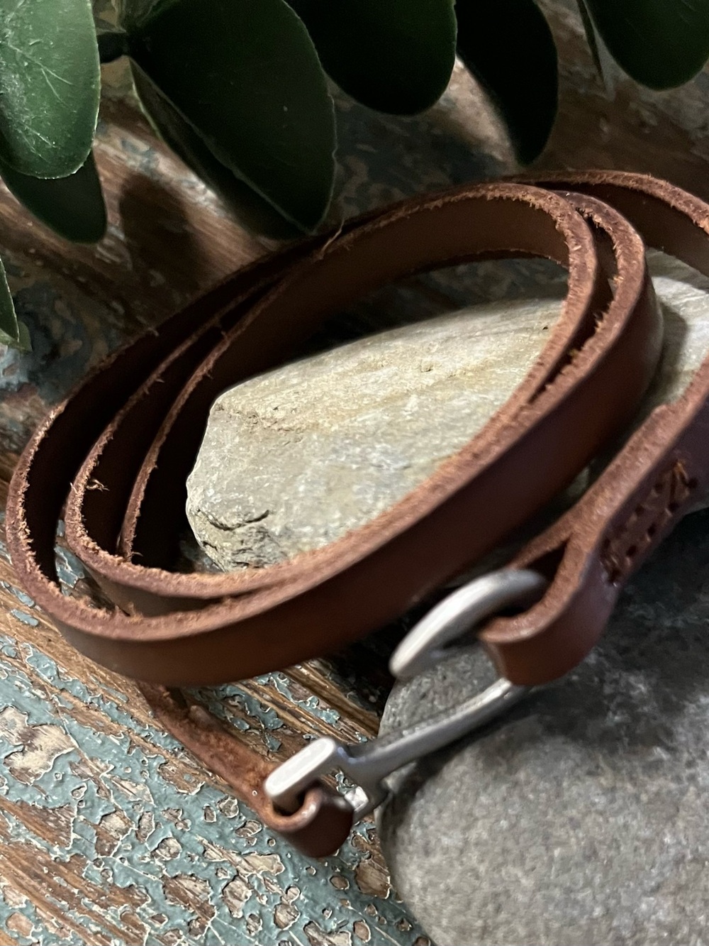 Brown Leather Double-Wrap Men’s Strap - Classic Leather